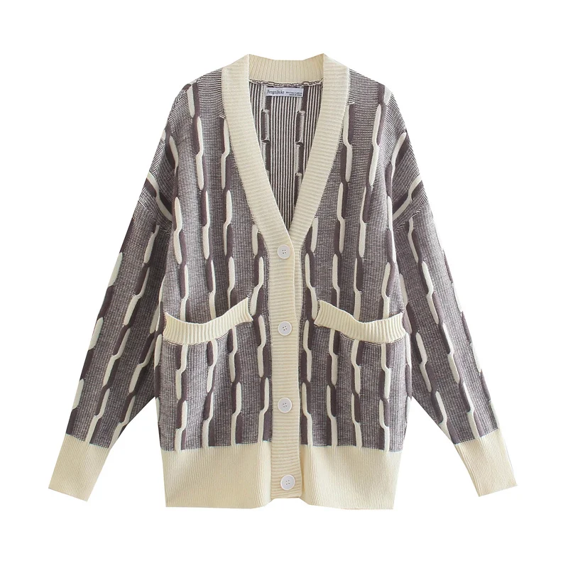 ZXQJ Women 2021 Fashion With Pockets Jacquard Knit Cardigan Sweater Vintage Long Sleeve Button-up Female Outerwear Chic Tops
ZXQJ Women 2021 Fashion With Pockets Jacquard Knit Cardigan Sweater Vintage Long Sleeve Button-up Female Outerwear Chic Tops