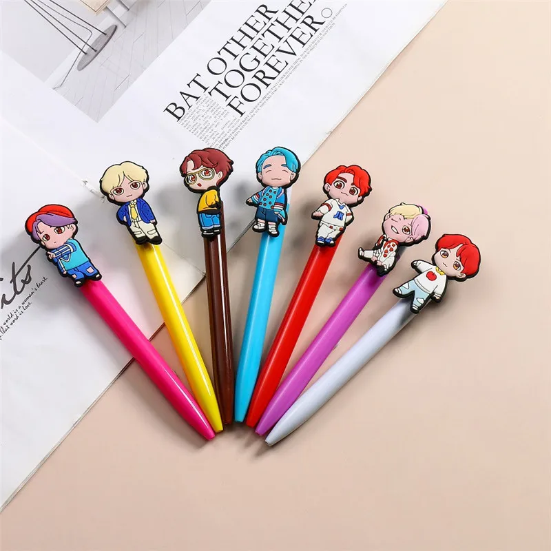 1 Cartoon Bangtan Boys Press Ball Point Pen Cute 0.7 mm Black Ink Signature Pen Promotional Gifts Stationery School Supplies 
1 Cartoon Bangtan Boys Press Ball Point Pen Cute 0.7 mm Black Ink Signature Pen Promotional Gifts Stationery School Supplies