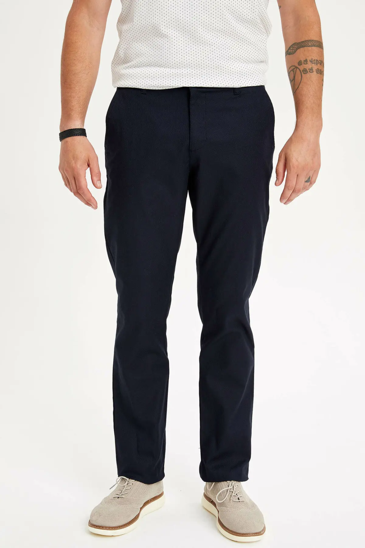 Фото Мужские повседневные однотонные брюки DeFacto классические прямые - купить
