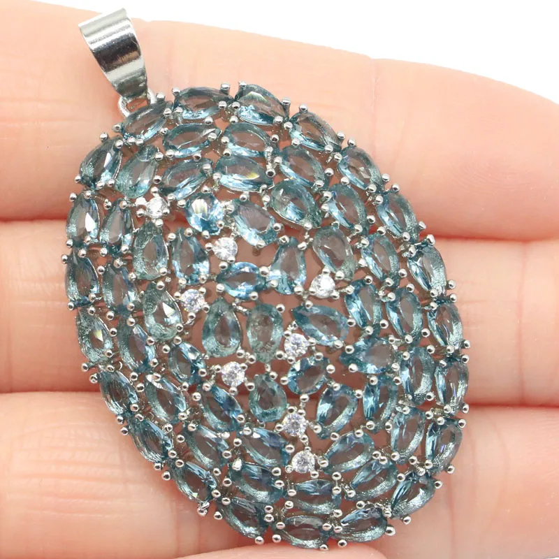 50x31mm Big European Design Created London Blue Topaz CZ For Women Silver Pendant for Women Dating Jewelry
50x31mm Big European Design Created London Blue Topaz CZ For Women Silver Pendant for Women Dating Jewelry