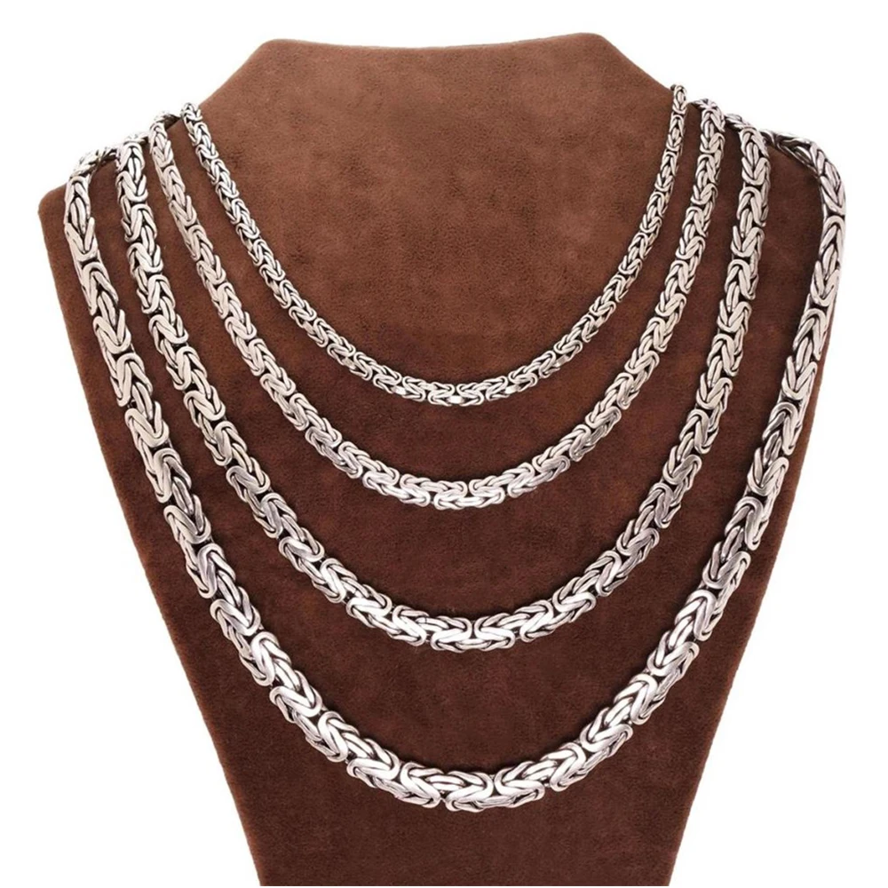 925 sterling Silver Handmade Byzantine Flat Chain Necklace Jewellery Men 'S and Women 'S Necklace Special Gift for
925 sterling Silver Handmade Byzantine Flat Chain Necklace Jewellery Men 'S and Women 'S Necklace Special Gift for