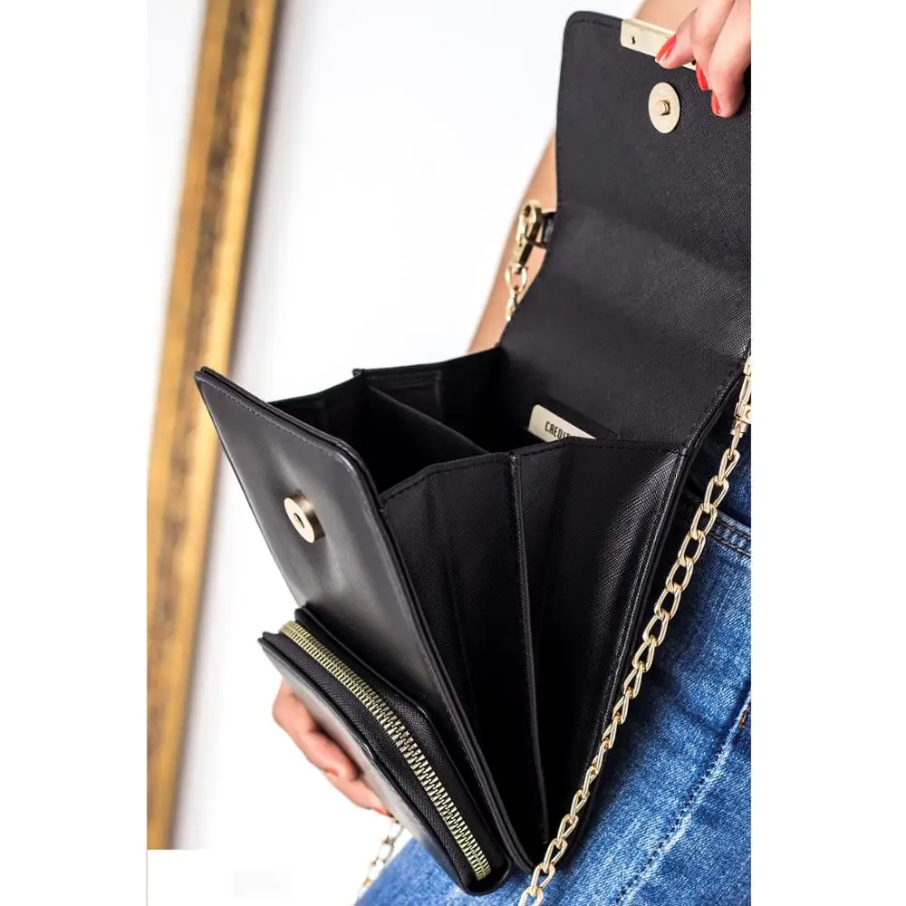 Black Color Chain Small Fashion Women Lady Crossbody 2 Compartments Wallet Bag and Magnetic Quality Cover For Password and Cards
Black Color Chain Small Fashion Women Lady Crossbody 2 Compartments Wallet Bag and Magnetic Quality Cover For Password and Cards