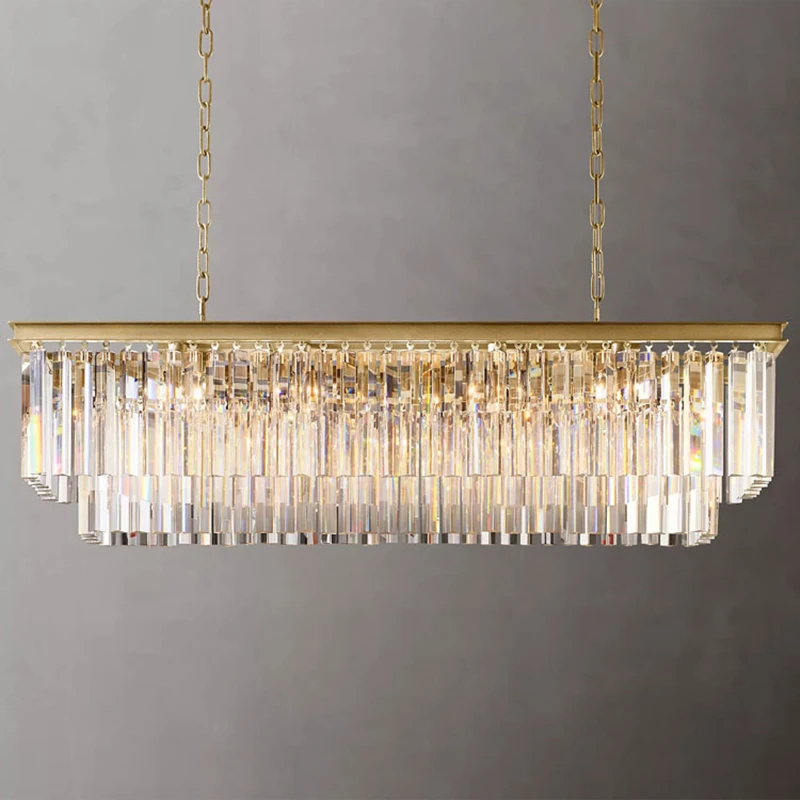Modern Rectangular K9 Crystal Chandelier Dining Room Furniture Hanging Light Fixture
Modern Rectangular K9 Crystal Chandelier Dining Room Furniture Hanging Light Fixture