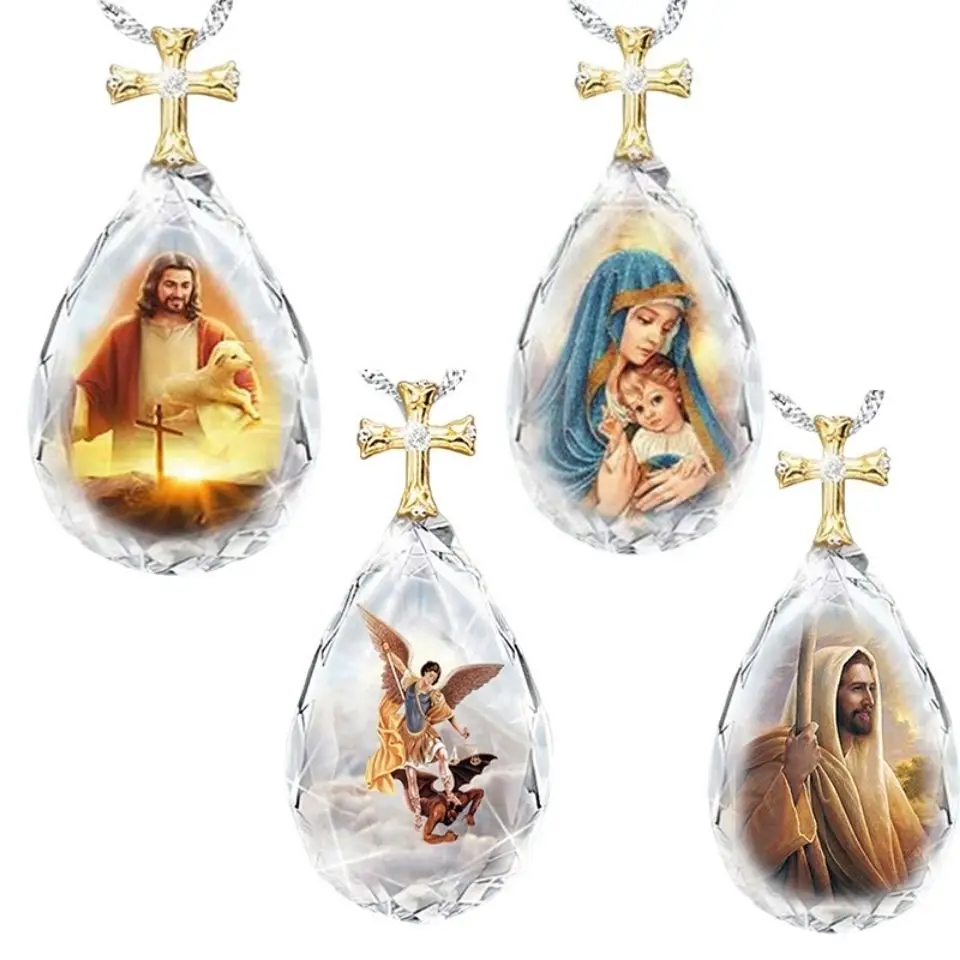 Jesus Christ Cross Pendant Necklaces Alloy Bead Long Chain Mens Women Virgin Mary Christian Fashion Jewelry Rosary Necklace
Jesus Christ Cross Pendant Necklaces Alloy Bead Long Chain Mens Women Virgin Mary Christian Fashion Jewelry Rosary Necklace