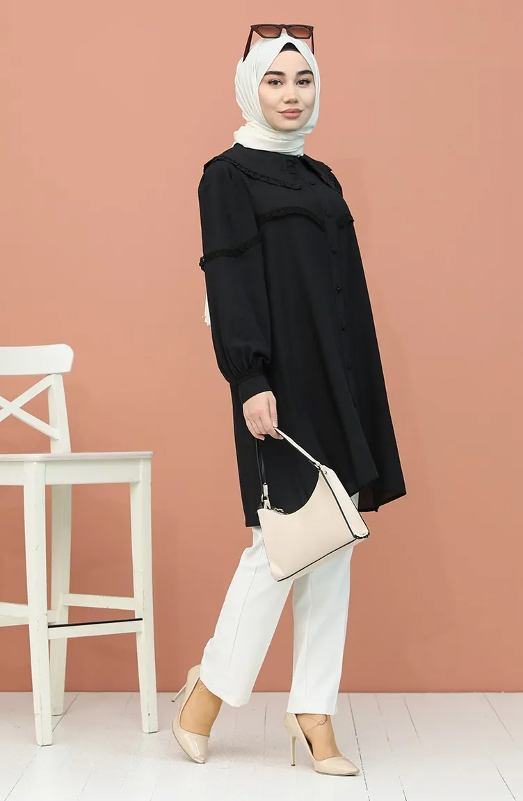 Lace Detailed Tunic Long Buttoned Sleeves Polyester Fabric Plain Unlined Casual Hijap Zero Collar 4 Season Women Muslim Fashion
Lace Detailed Tunic Long Buttoned Sleeves Polyester Fabric Plain Unlined Casual Hijap Zero Collar 4 Season Women Muslim Fashion