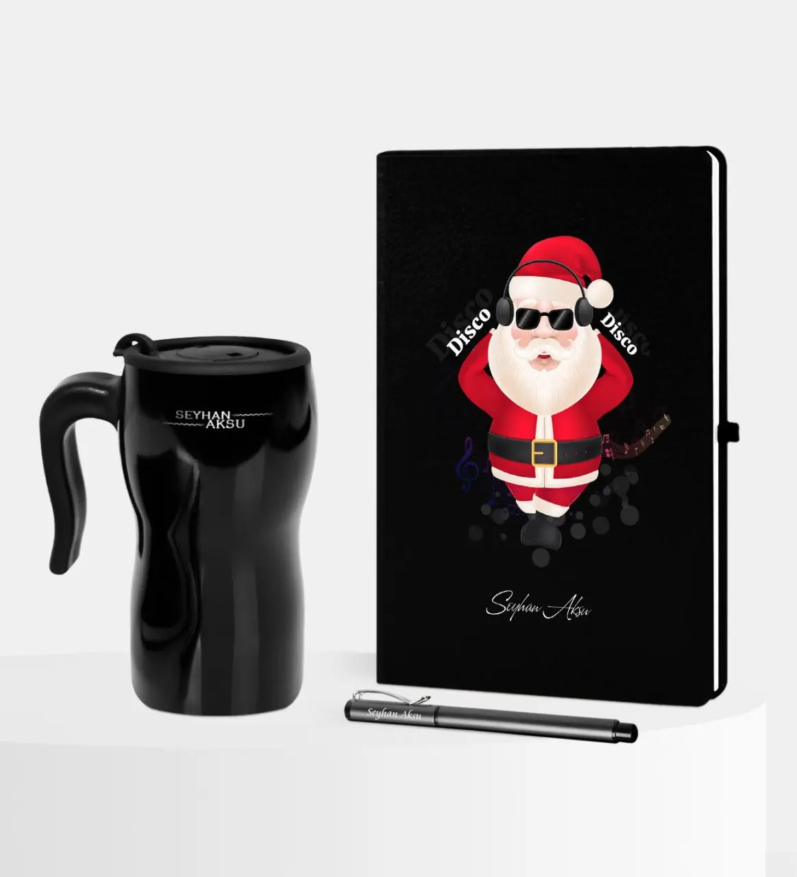 Personalized Christmas Christmas Santa Claus Theme Black Notebook Pen Thermos Mug Set-1
Personalized Christmas Christmas Santa Claus Theme Black Notebook Pen Thermos Mug Set-1