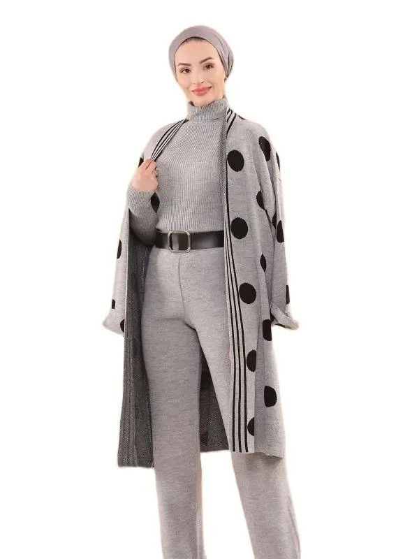 New Autumn-Winter Gray Sweater Cardigan Pants 3 Pieces Women Muslim Set Knitwear Circle Pattern Hijab Suit Long Fashion Turkey Store Turkish Women Hijab Clothing Casual And Stylish Design
New Autumn-Winter Gray Sweater Cardigan Pants 3 Pieces Women Muslim Set Knitwear Circle Pattern Hijab Suit Long Fashion Turkey Store Turkish Women Hijab Clothing Casual And Stylish Design
