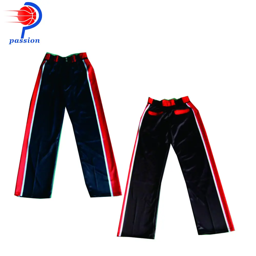 Простые черные красные Бейсбольные брюки с петлями для пояса на заказ|baseball pants|pants