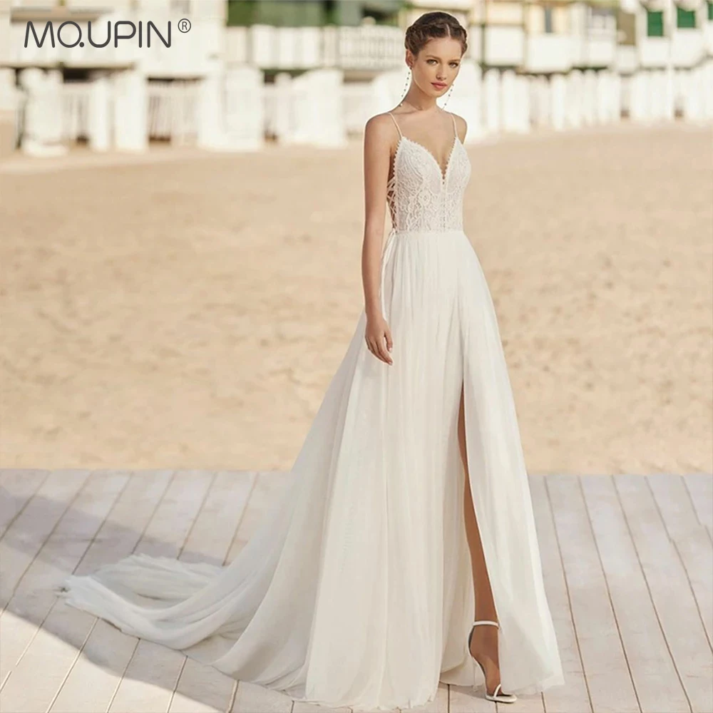 MQUPIN Elegant Lace Applique Chiffon Bridal Wedding Dress 2022 Fashion Thin Straps V Neck A Line
MQUPIN Elegant Lace Applique Chiffon Bridal Wedding Dress 2022 Fashion Thin Straps V Neck A Line