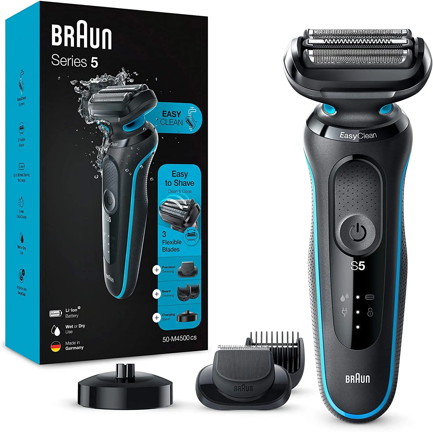 Брикет Braun Series 5 с триммером для бороды, Подставка для зарядки, Влажная и сухая, 100% водонепроницаемая, система легкой очистки, штепсельная вил...
Брикет Braun Series 5 с триммером для бороды, Подставка для зарядки, Влажная и сухая, 100% водонепроницаемая, система легкой очистки, штепсельная вил...