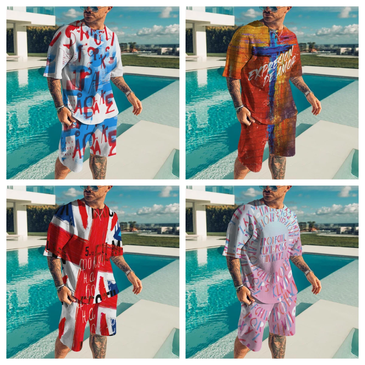 Men's Summer New Creative 3D Printing O-Neck T-Shirt Suit Loose Casual Beach Short Sleeves + Shorts Oversized Men's 2-Piece Set
Men's Summer New Creative 3D Printing O-Neck T-Shirt Suit Loose Casual Beach Short Sleeves + Shorts Oversized Men's 2-Piece Set