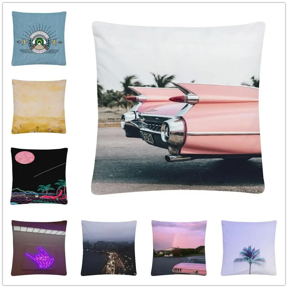 

Vintage memory vintage aesthetic patterns Soft Short Plush Cushion Cover Pillow Case for Home Sofa Car Decor Pillowcase 45X45cm