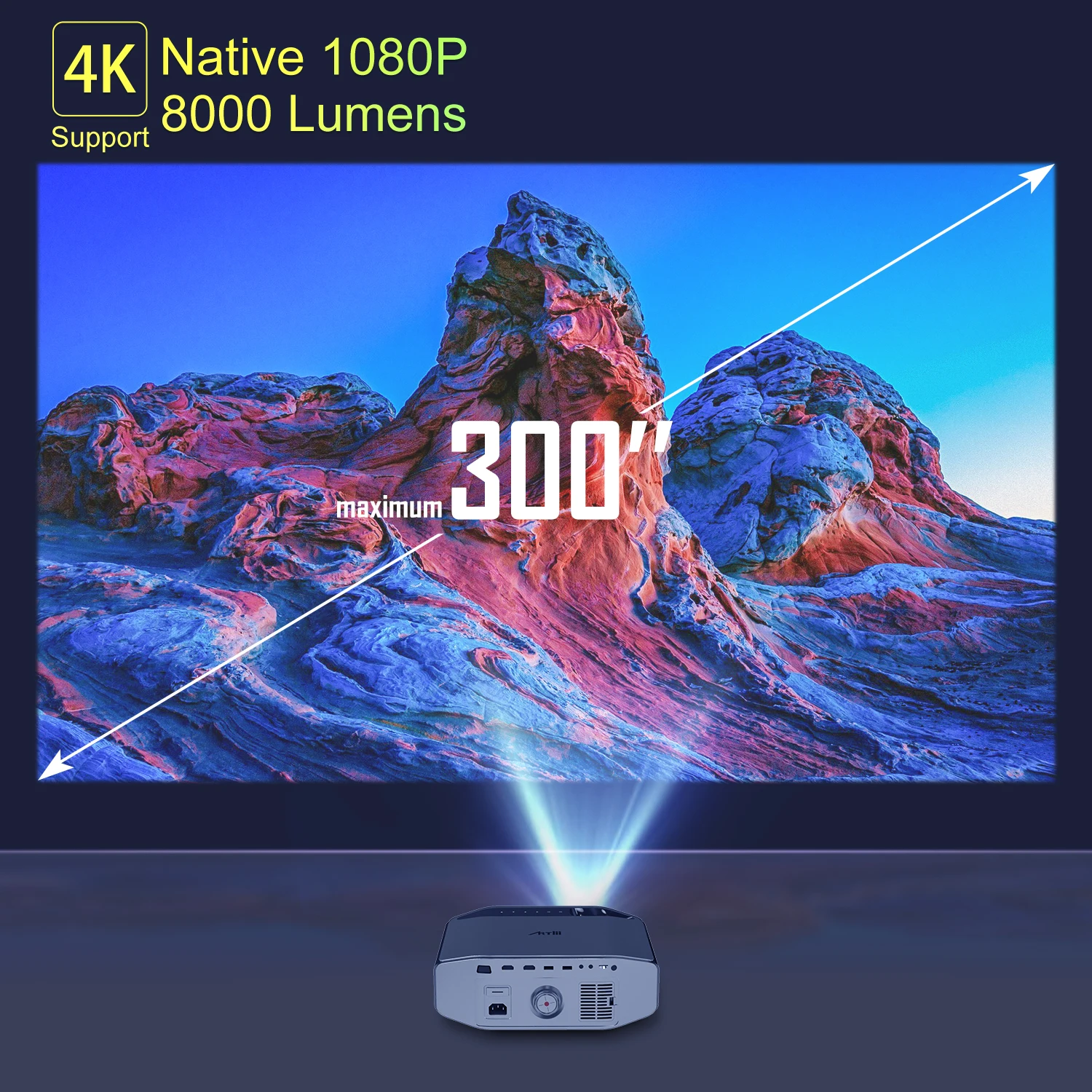 Artlii энергон 2 проектор Full HD родной 1080P открытый 340 ANSI люмен 300 "Дисплей Keystone & Zoom