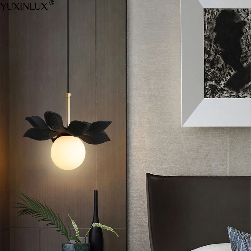 Creative Simple Led Pendant Lamps Black White Lotus Hanging Lighting For Bedroom Living Dining Room Kitchen Hall Restaurant Deco 
Creative Simple Led Pendant Lamps Black White Lotus Hanging Lighting For Bedroom Living Dining Room Kitchen Hall Restaurant Deco