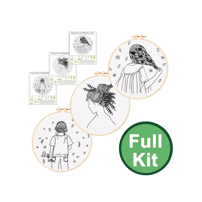 Embroidery Kits, Hoop, Threads, Contains Embroidery Material and Tool, Girl Embroidery Pattern, DIY Embroidery Kit for Beginner
Embroidery Kits, Hoop, Threads, Contains Embroidery Material and Tool, Girl Embroidery Pattern, DIY Embroidery Kit for Beginner