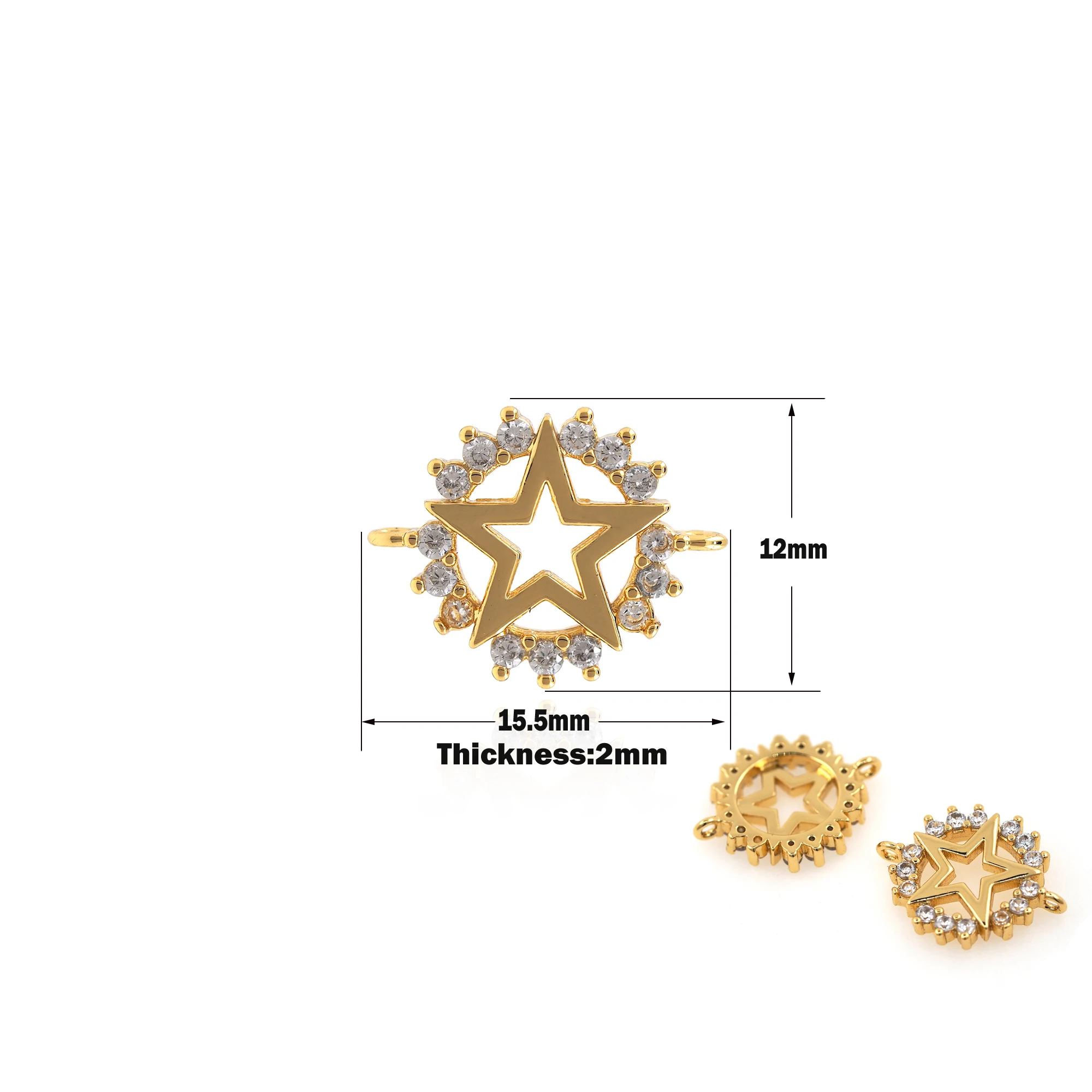 Sun Star of David DIY Charm Wholesale Gold Filled Cubic Zirconia Round Connector Charm Star Jewelry Pendant
Sun Star of David DIY Charm Wholesale Gold Filled Cubic Zirconia Round Connector Charm Star Jewelry Pendant