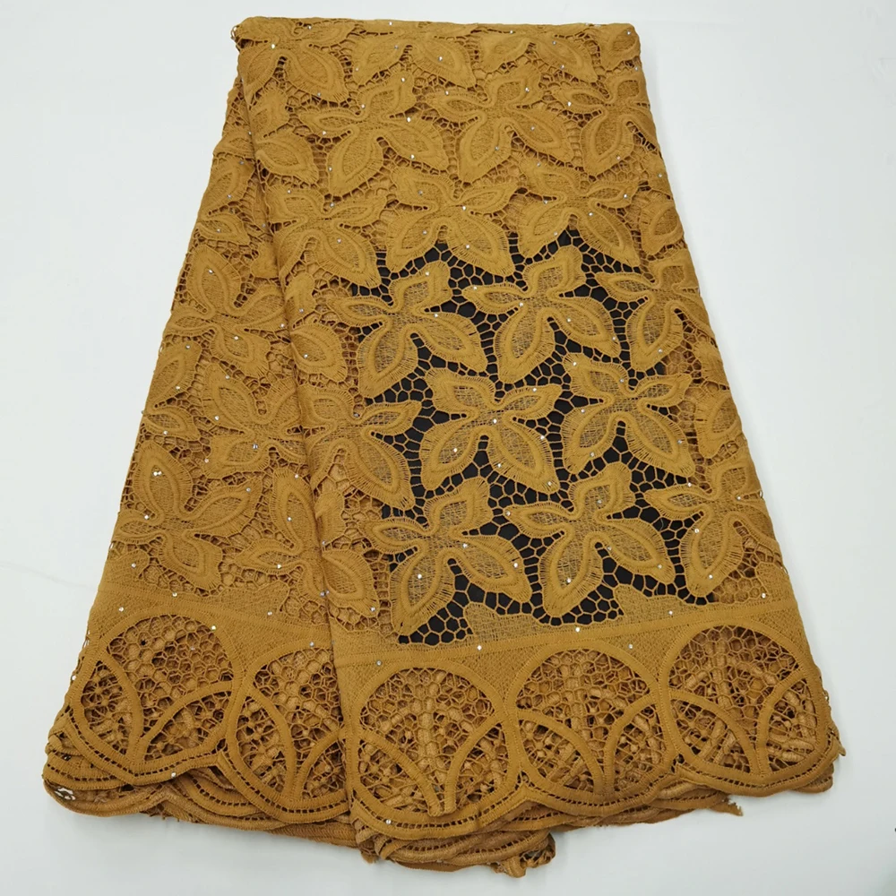 Sinya 2022 Gold African Guipure Lace Fabric High Quality Nigerian Wedding Dress Cord Lace With Stones 32091-10
Sinya 2022 Gold African Guipure Lace Fabric High Quality Nigerian Wedding Dress Cord Lace With Stones 32091-10