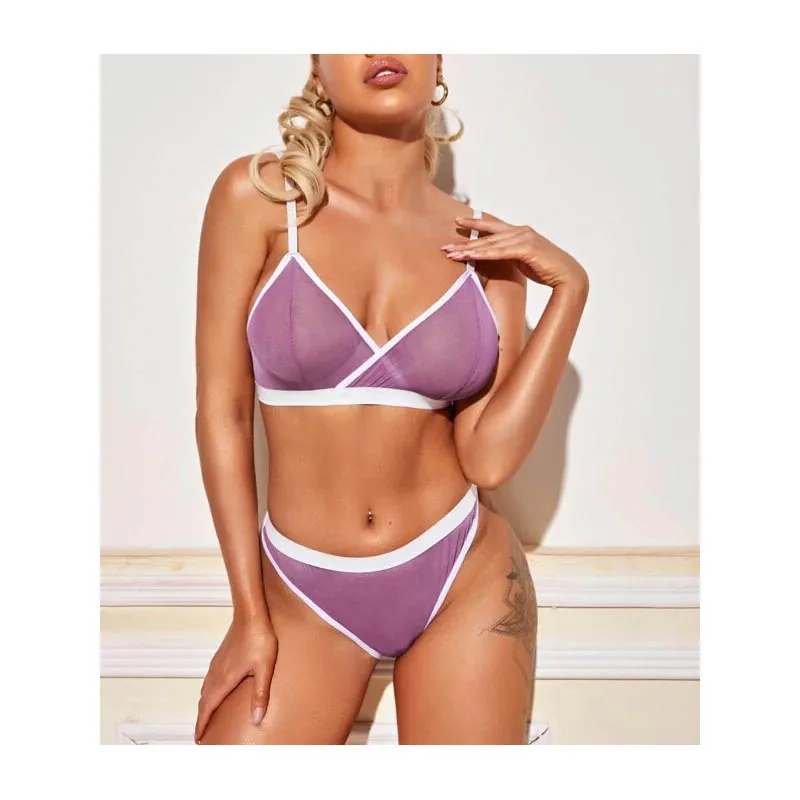 Новинка лета 2021, сексуальное нижнее белье, фиолетовый женский комплект бикини из двух предметов, легкое облегающее нижнее белье
Новинка лета 2021, сексуальное нижнее белье, фиолетовый женский комплект бикини из двух предметов, легкое облегающее нижнее белье