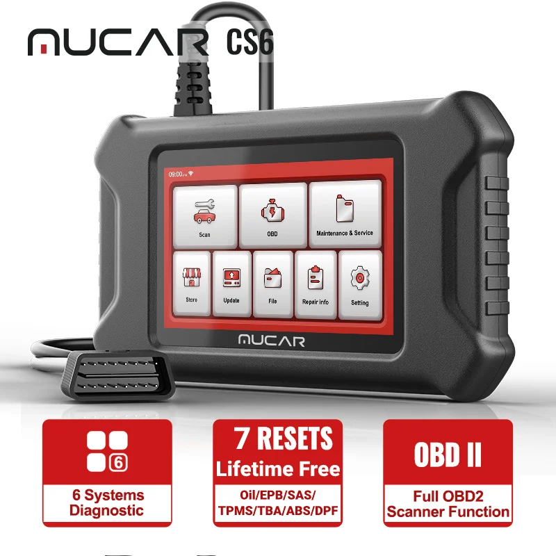 MUCAR CS6 OBD2 Scanner for Car ABS SRS TCM TPMS Engine Code Reader Diagnostic Tool Oil EPB SAS TBA TPMS ABS Reset Life Free
MUCAR CS6 OBD2 Scanner for Car ABS SRS TCM TPMS Engine Code Reader Diagnostic Tool Oil EPB SAS TBA TPMS ABS Reset Life Free