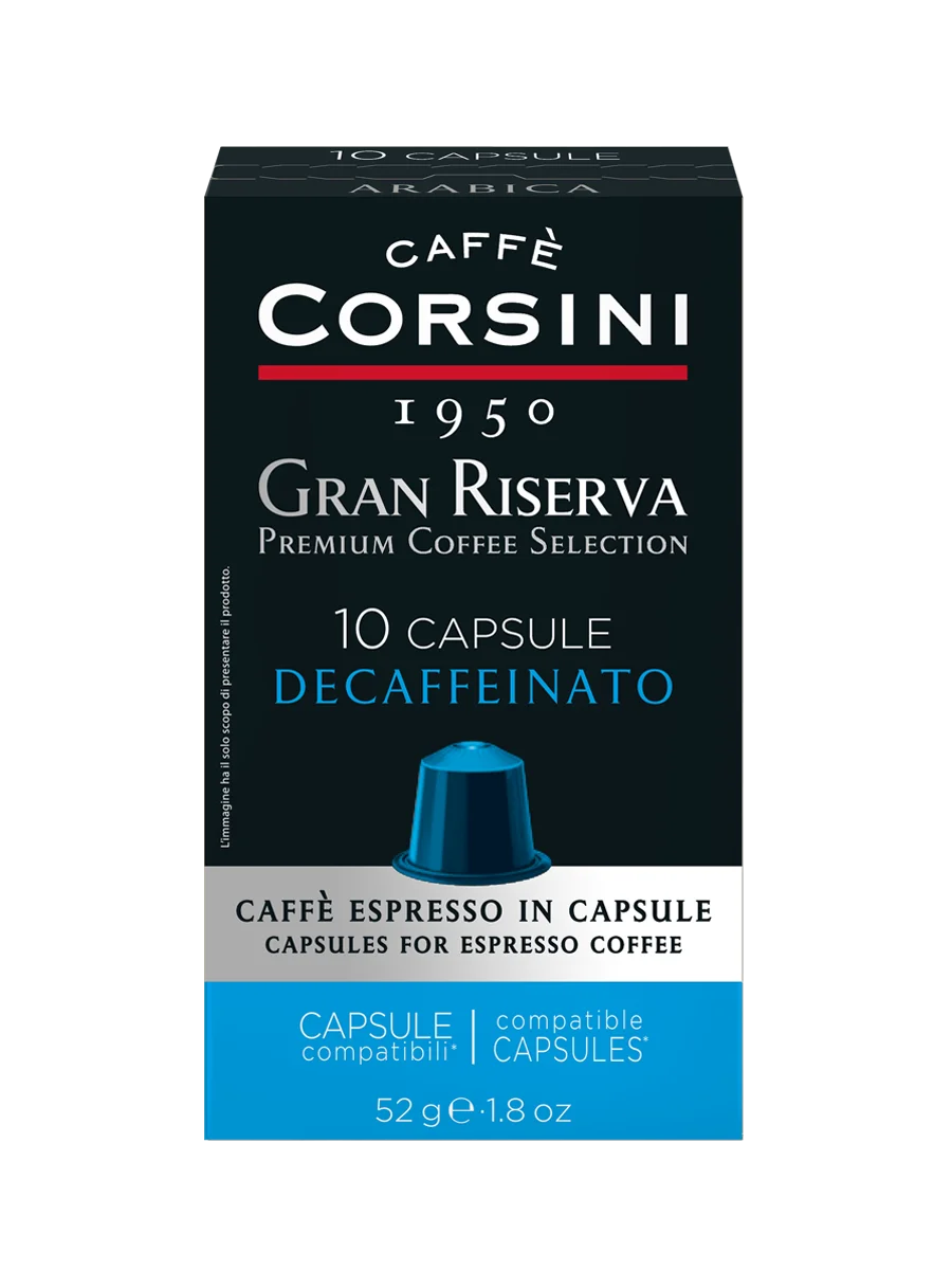 Кофе в капсулах Nespresso® Caffe Corsini Gran Riserva Decaffeinato 52г (10 х 5.2г) | Продукты