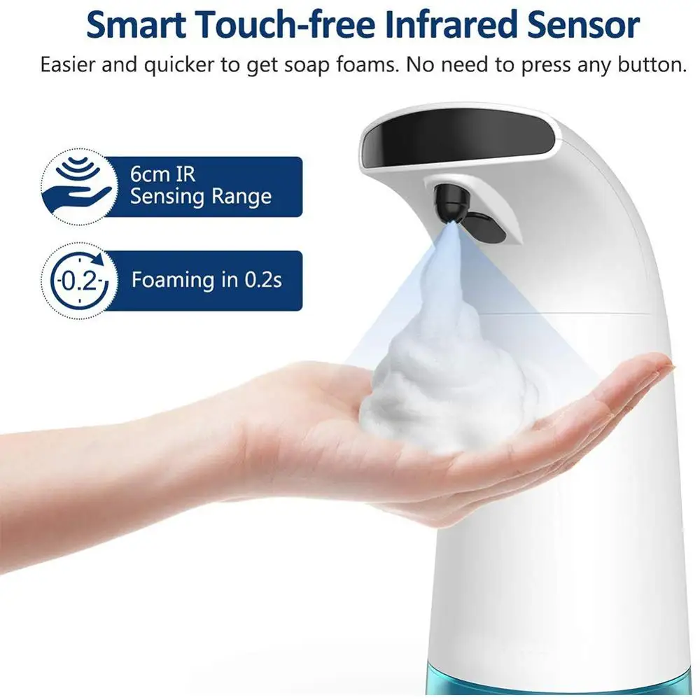 Automatic Foaming Soap Dispenser Touchless Liquid Soap Dispenser Infrared Sensor Hands Free Waterproof Battery Operated For Home
Automatic Foaming Soap Dispenser Touchless Liquid Soap Dispenser Infrared Sensor Hands Free Waterproof Battery Operated For Home