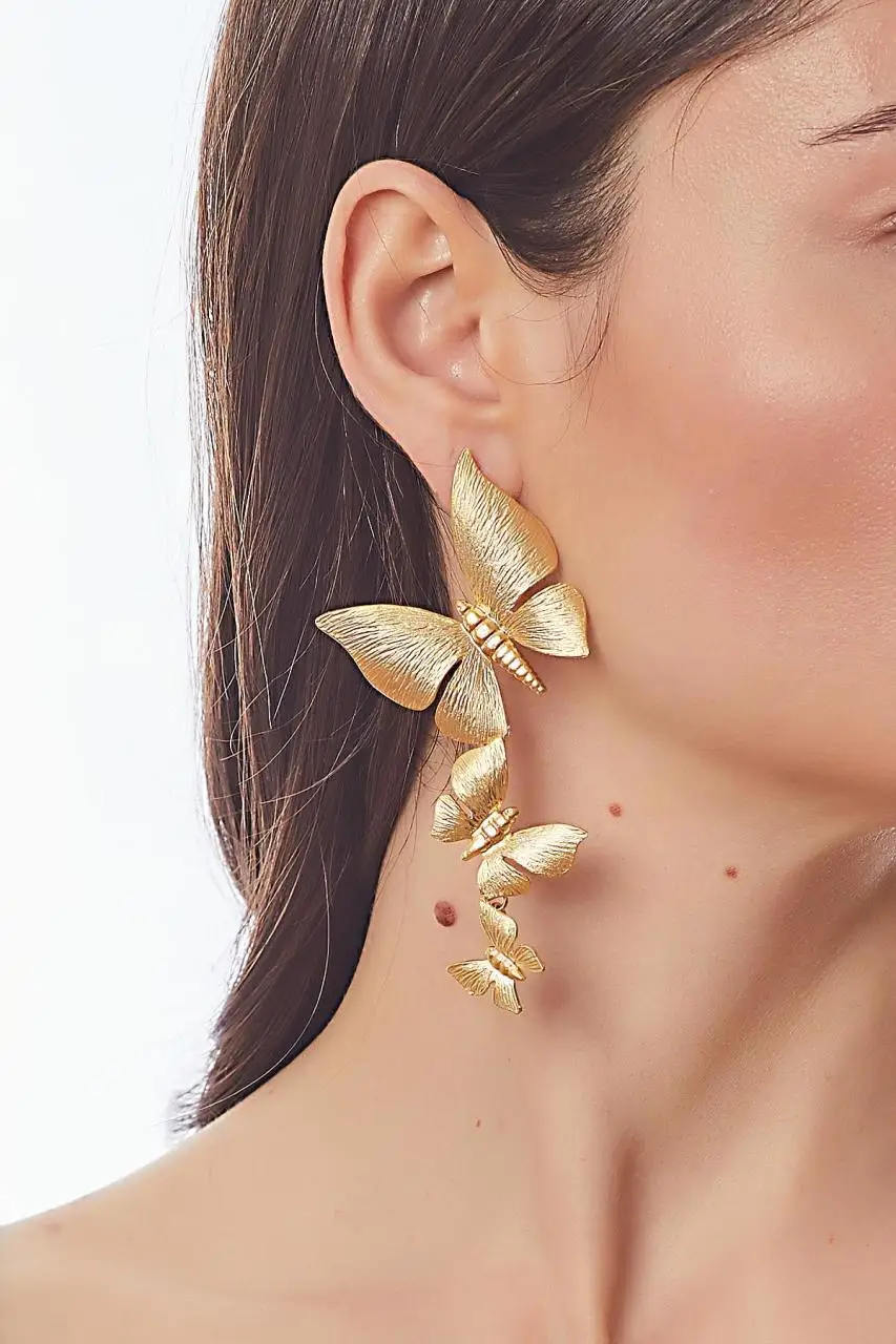 Gold Plated Row Butterfly Earrings new season modern design for women girls fashion jewelry
Gold Plated Row Butterfly Earrings new season modern design for women girls fashion jewelry