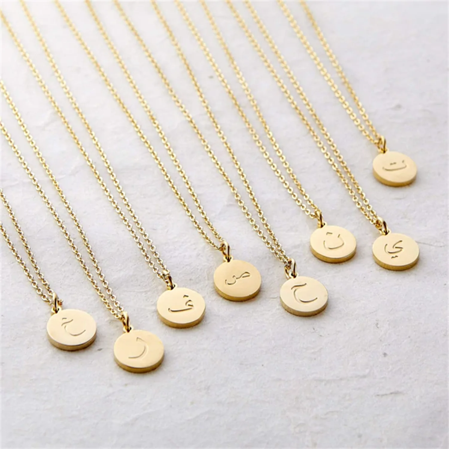 Arabic Letter Necklaces For Women Gold Choker Chain Personalized Coin Pendant & Necklace Stainless Steel Jewelry Ramadan Gift
Arabic Letter Necklaces For Women Gold Choker Chain Personalized Coin Pendant & Necklace Stainless Steel Jewelry Ramadan Gift