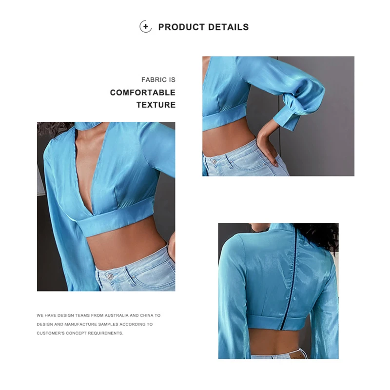 2020 Women's Halter V-neck Sexy All-match Shirt Fall Long Sleeve Short Puff Sleeve Shirt
2020 Women's Halter V-neck Sexy All-match Shirt Fall Long Sleeve Short Puff Sleeve Shirt