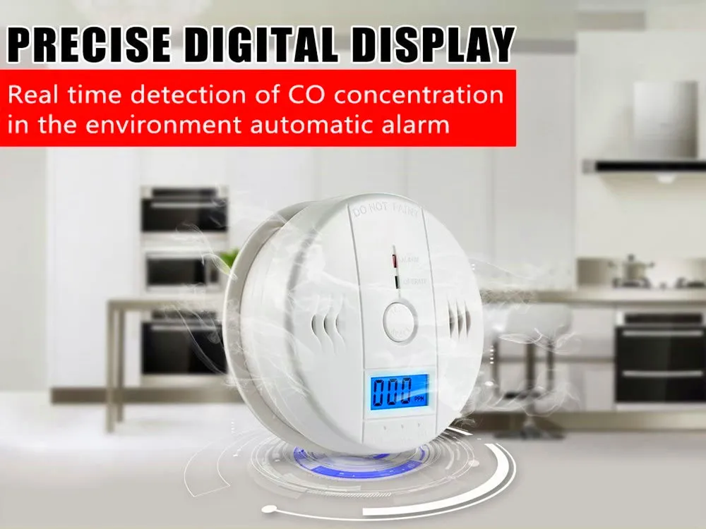 High Sensitive Digital LCD Backlight Carbon Monoxide 85dB Alarm Detector Tester CO Gas Sensor Alarm For Home Security Safety
High Sensitive Digital LCD Backlight Carbon Monoxide 85dB Alarm Detector Tester CO Gas Sensor Alarm For Home Security Safety