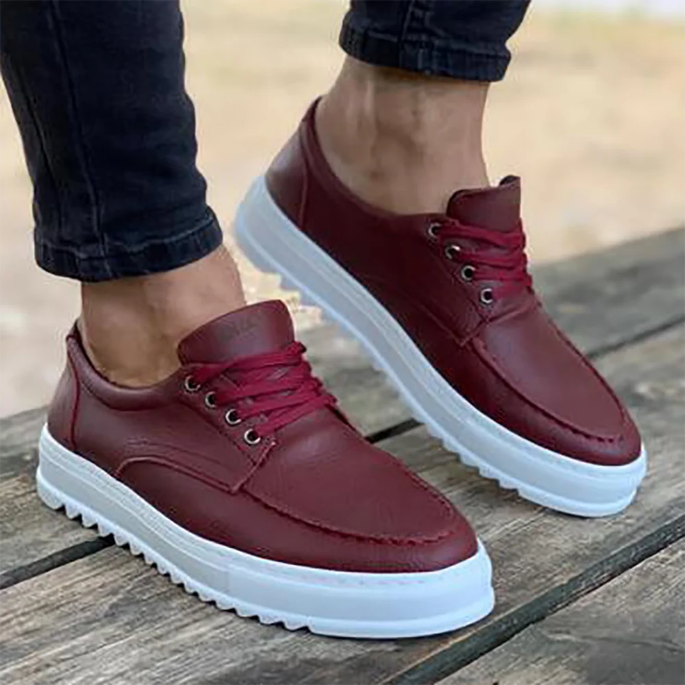 Knack Men's Shoes Burgundy Faux Leather Lace-up White Stitched Sole Casual Male Sneakers Walking Fall and Summer Seasons Fashionable Air Stylish Intense and Perfect Fresh Vibrant Color Flashy Outdoor Ideal Shoe T12
Knack Men's Shoes Burgundy Faux Leather Lace-up White Stitched Sole Casual Male Sneakers Walking Fall and Summer Seasons Fashionable Air Stylish Intense and Perfect Fresh Vibrant Color Flashy Outdoor Ideal Shoe T12