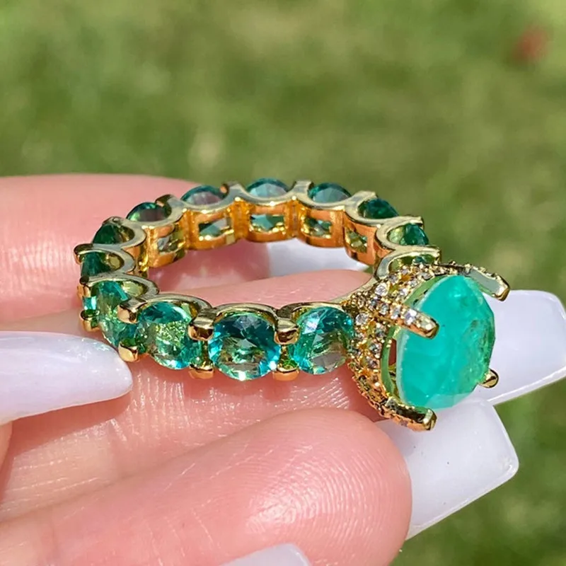 Gold Rings for Women Trendy Green Stone Crystal Cubic Zirconia Wedding Engagement Ring Luxury Gifts Fine Jewelry Anillos Mujer
Gold Rings for Women Trendy Green Stone Crystal Cubic Zirconia Wedding Engagement Ring Luxury Gifts Fine Jewelry Anillos Mujer