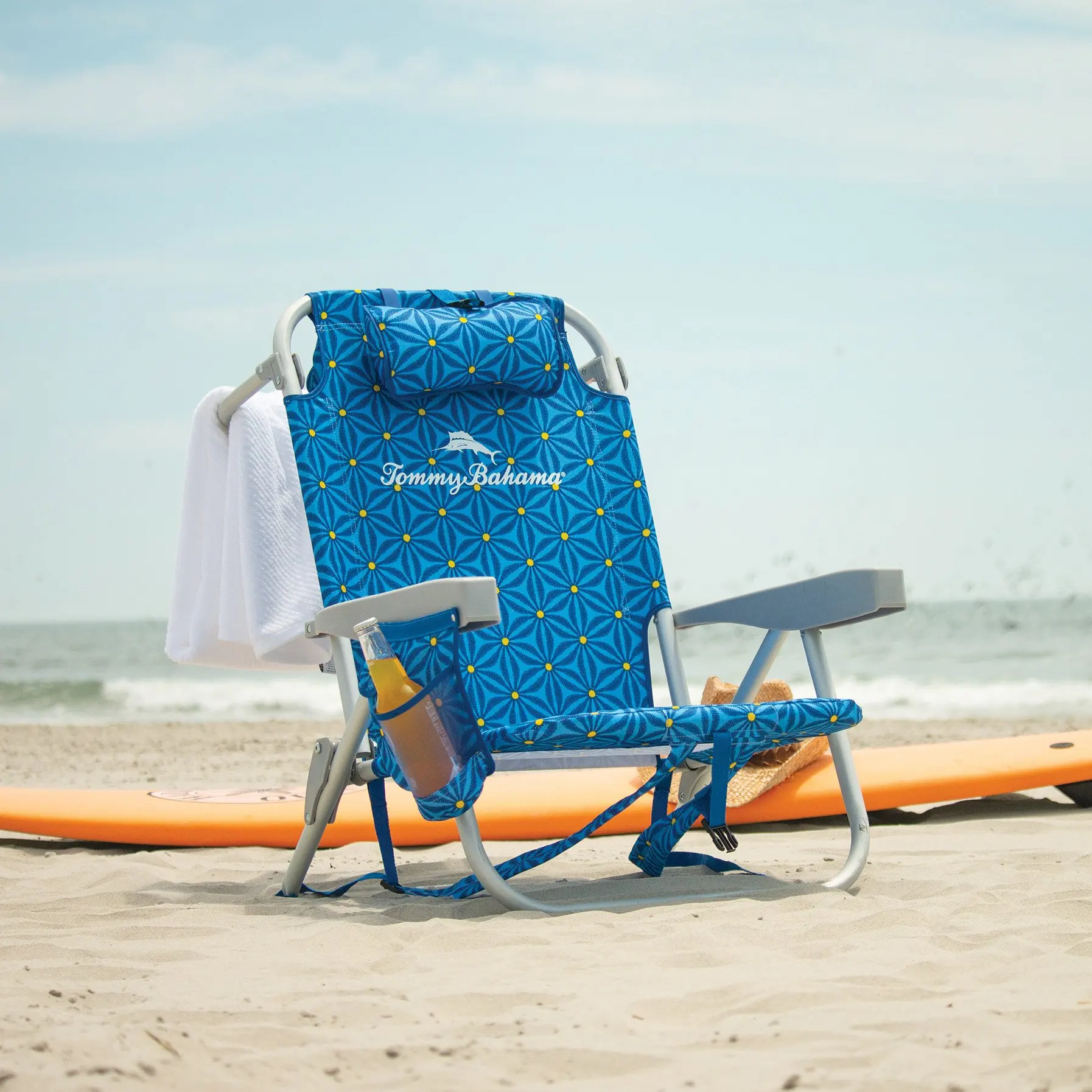 Пляжный стул Tommy Bahama рюкзак с откидной спинкой 5 позиций синий | Мебель