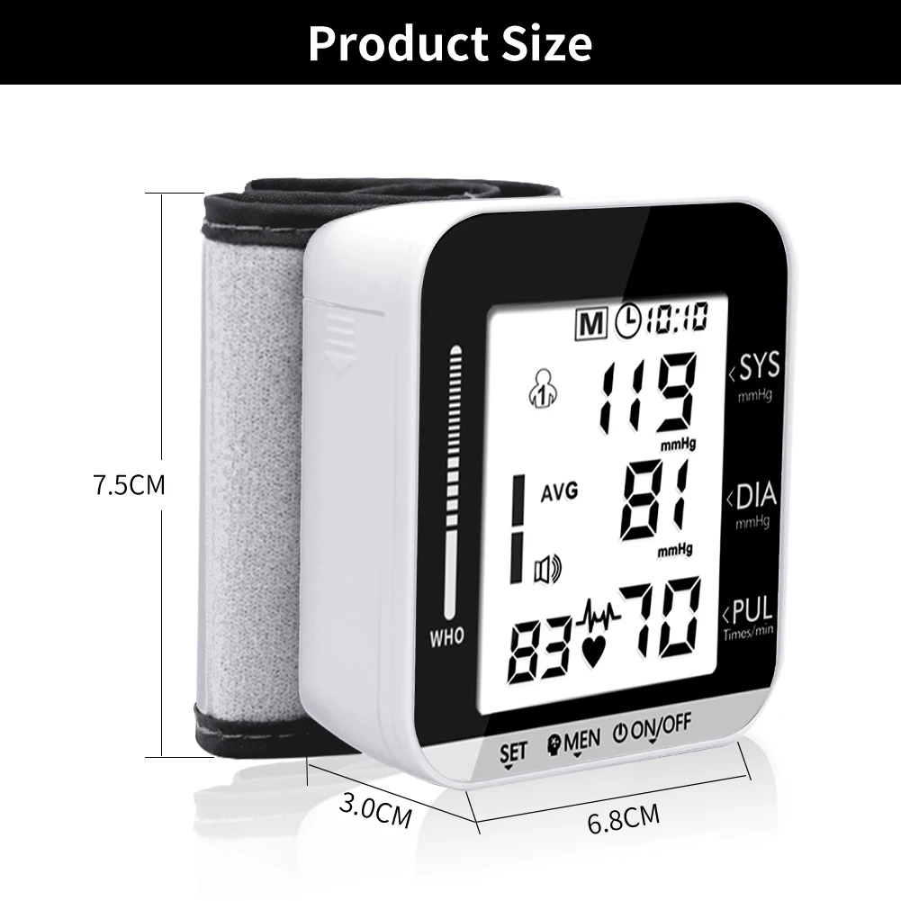 Digital Blood Pressure Monitor Automatic Tonometer Meter for Measuring Arterial Pressure Cuff Sphygmomanometer Health Care 
Digital Blood Pressure Monitor Automatic Tonometer Meter for Measuring Arterial Pressure Cuff Sphygmomanometer Health Care