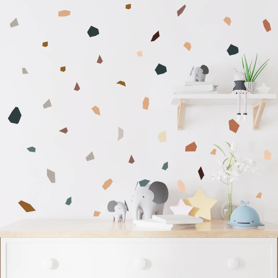 

Abstract Irregular Geometric Terrazzo Nursery Wall Decals Removable DIY Vinyl Wall Stickers Kids Room Interior Home Decor Gifts