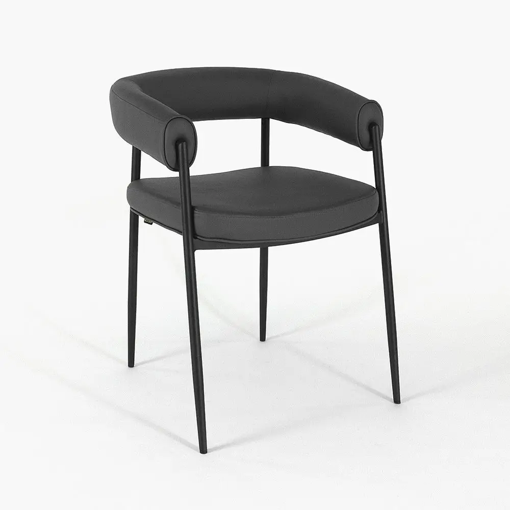 Chair Manchester dark gray ekokozha legs Metal Black for coffee shop restaurant home kitchen | Dining Chairs