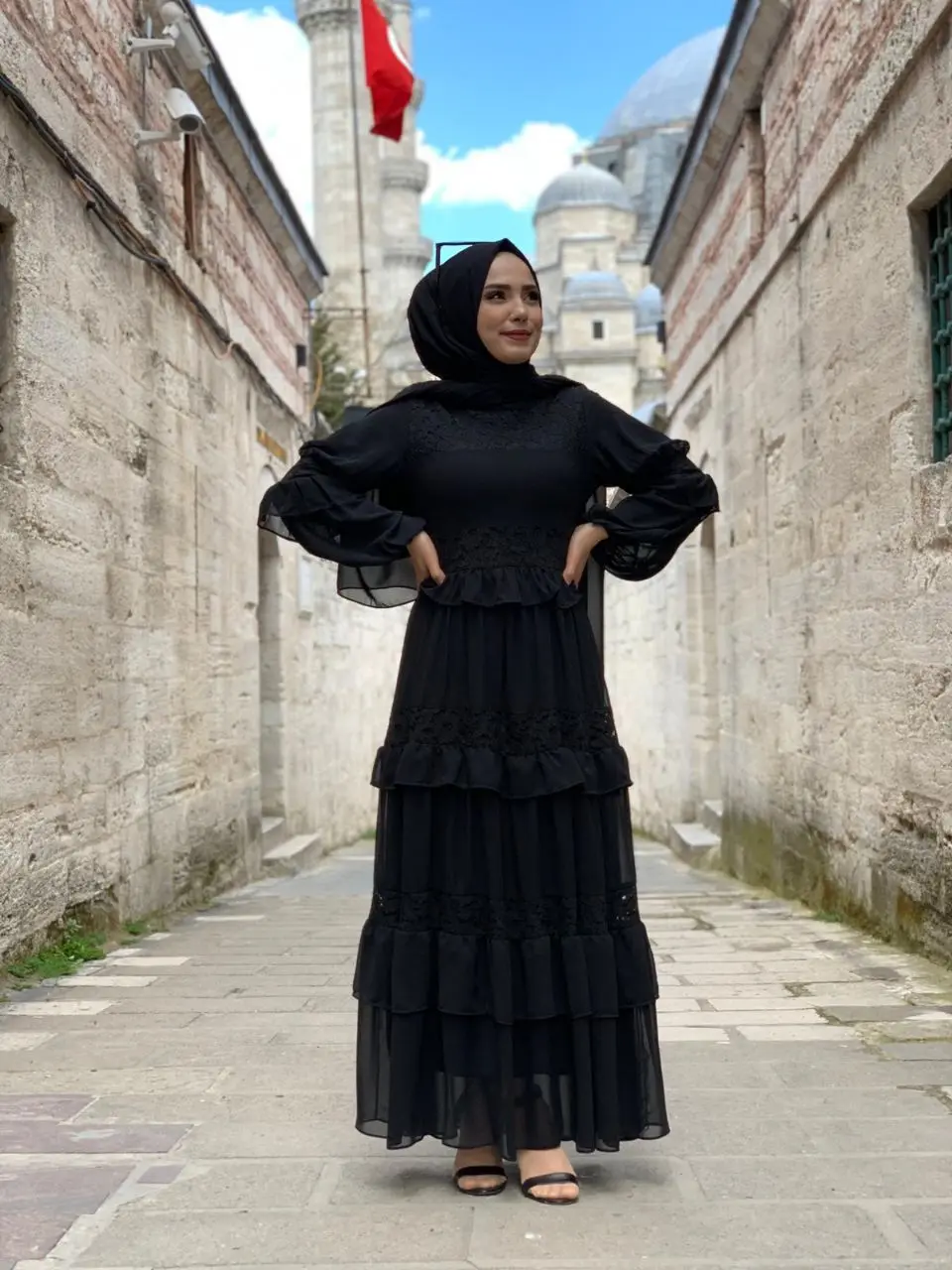 Abayas for Womens Long Dresses Lace Detailed Elastic Balloon Sleeve Turkey Caftan Marocain,Muslim Islam Ramadan
Abayas for Womens Long Dresses Lace Detailed Elastic Balloon Sleeve Turkey Caftan Marocain,Muslim Islam Ramadan