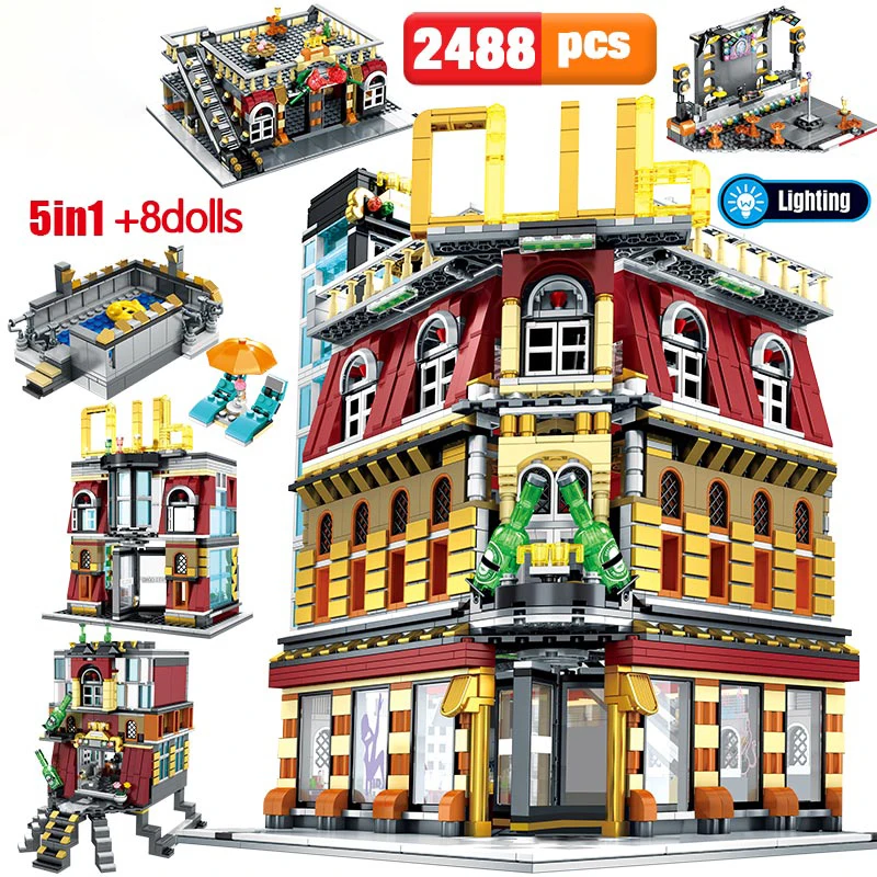 2488PCS 5-in-1 USB Light Nightclub House Building Blocks City Street View Series Figures Bricks Education Toys for Kid
2488PCS 5-in-1 USB Light Nightclub House Building Blocks City Street View Series Figures Bricks Education Toys for Kid