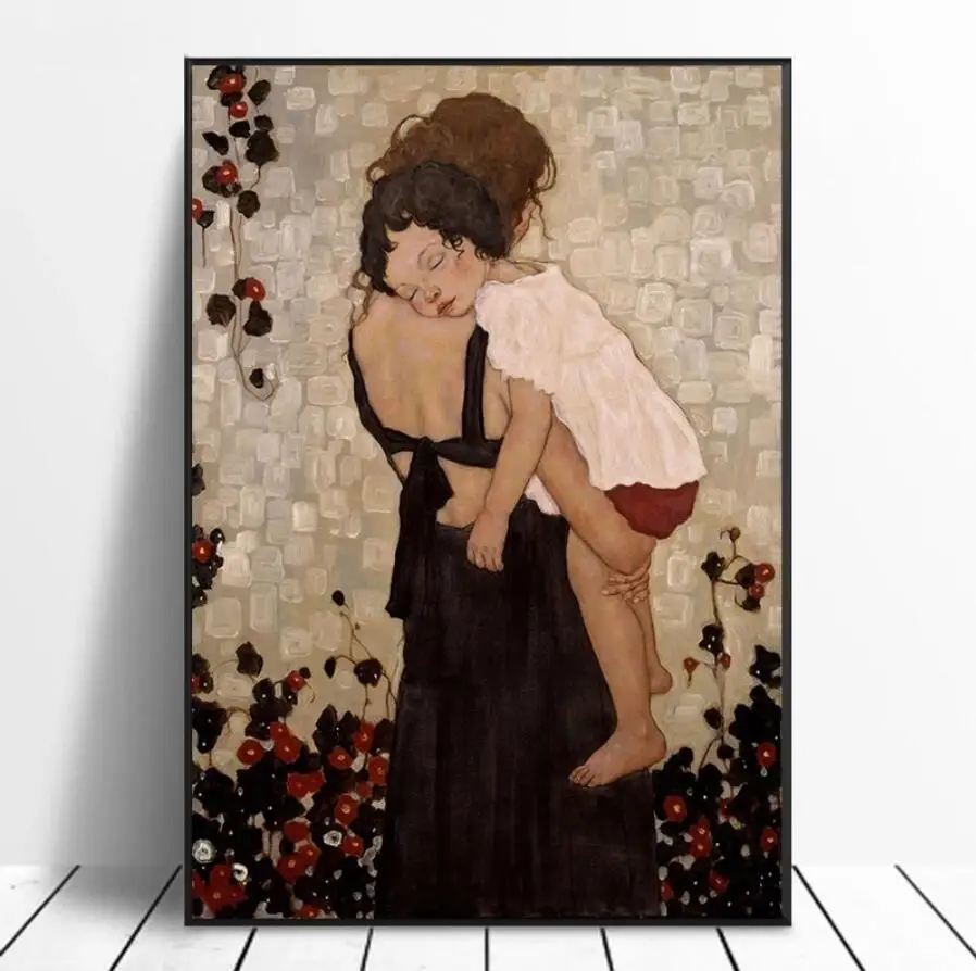 Famous Abstract Painting Mother And Child by Gustav Klimt Canvas Painting Wall Art Prints Picture For Living Room Decor Cuadros
Famous Abstract Painting Mother And Child by Gustav Klimt Canvas Painting Wall Art Prints Picture For Living Room Decor Cuadros