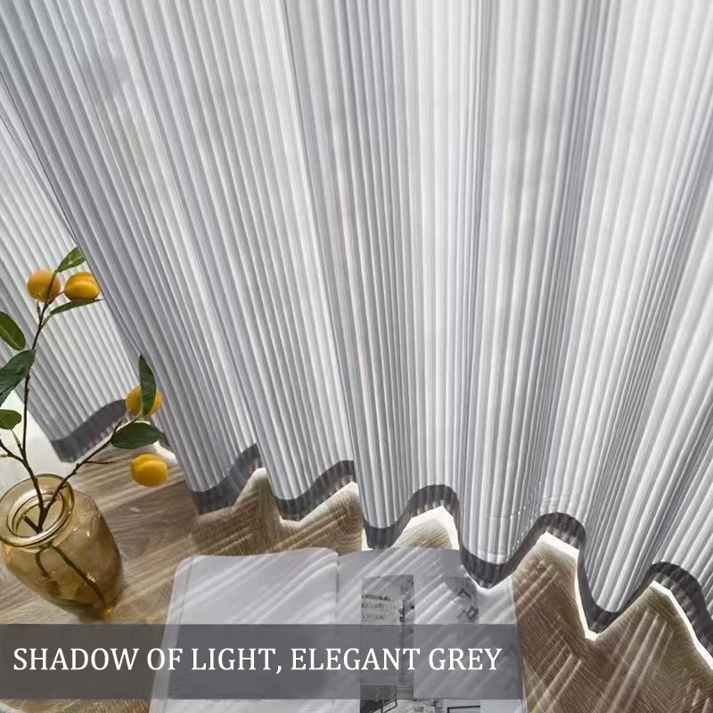 Grey Tulle Curtains Blinds Style For Living Room Striped Vertical Veil Bedroom Sheer Curtain Home Decor Custom Size 
Grey Tulle Curtains Blinds Style For Living Room Striped Vertical Veil Bedroom Sheer Curtain Home Decor Custom Size