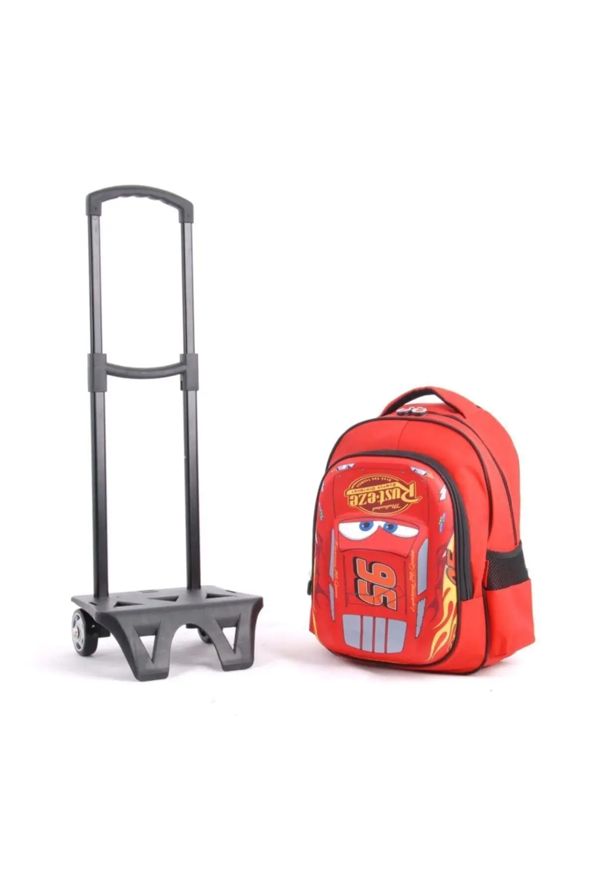 Cars Lightning Mcqueen Licensed Trolley Wheeled Primary School Bag