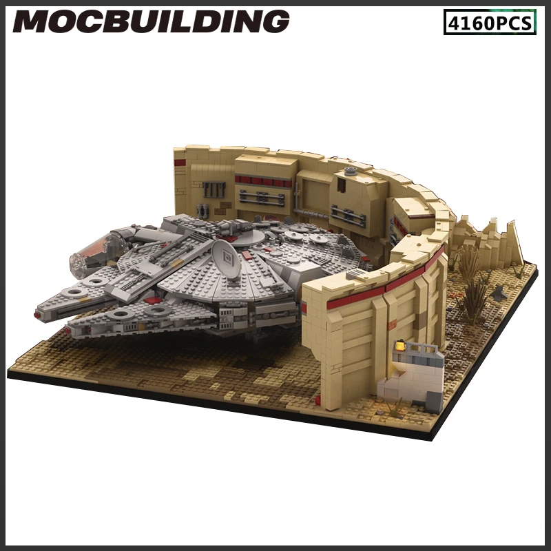 

Moc Building Blocks Star Movie SW Tatooine At War Falcon Spaceport DIY Model Space Street View Series Bricks Kid Toys Birthday