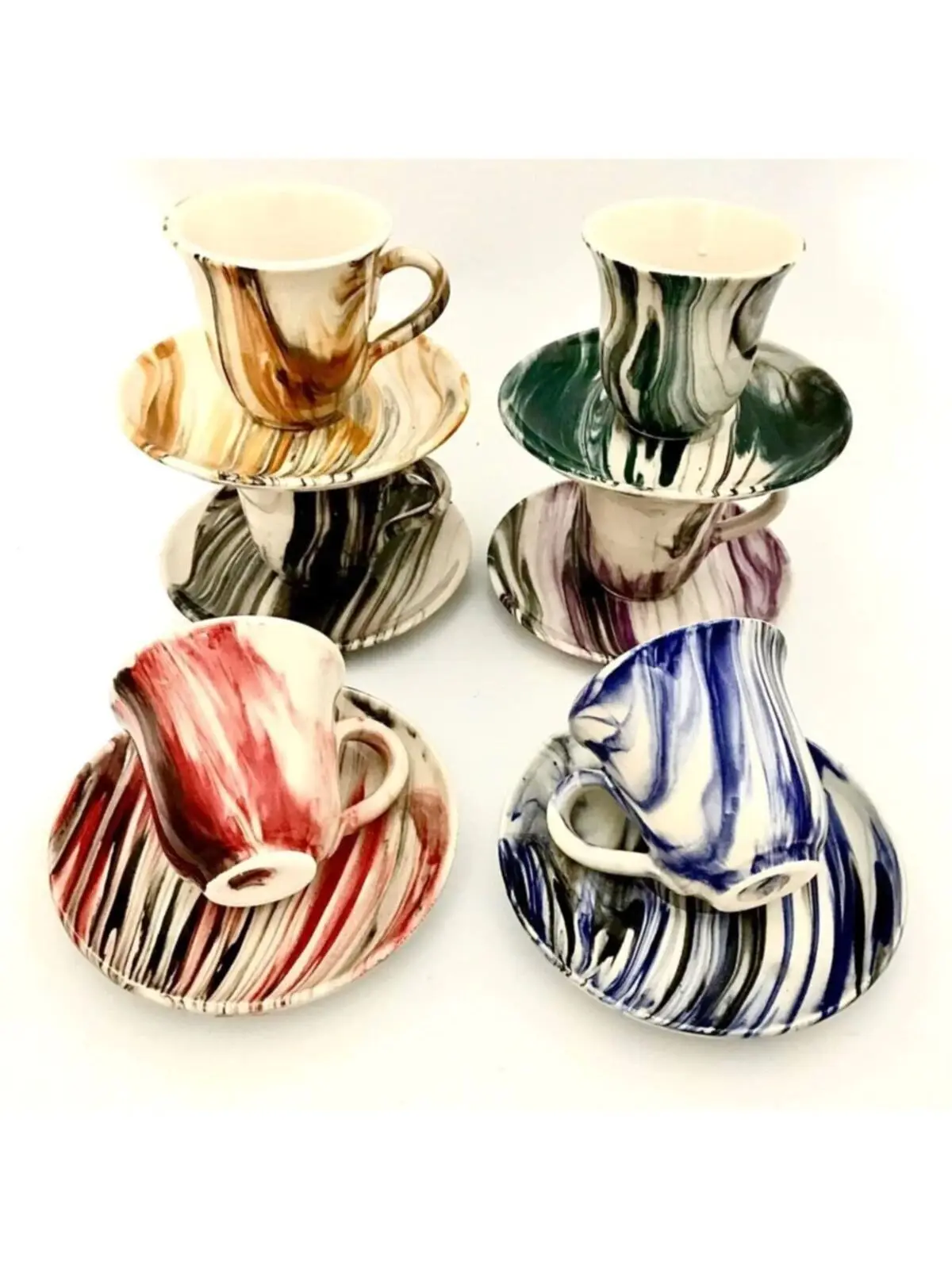 Handmade 6 Pieces Ceramic Colorful Marbled Pattern Coffee cup Pad New Porcelain Ceramic Coffee Cup Espresso Turkish coffee Until
Handmade 6 Pieces Ceramic Colorful Marbled Pattern Coffee cup Pad New Porcelain Ceramic Coffee Cup Espresso Turkish coffee Until