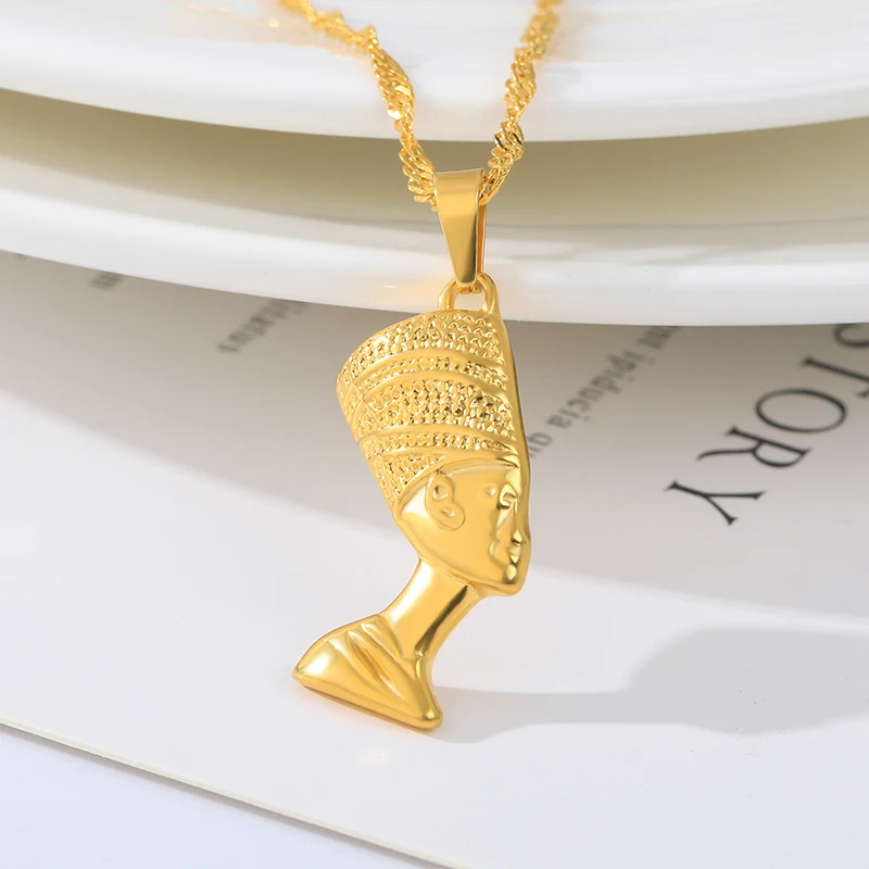 Egyptian Queen Nefertiti Pendant Necklaces for Women Men Jewelry Gold Color Wholesale Jewellery African Gift Drop Ship Necklace
Egyptian Queen Nefertiti Pendant Necklaces for Women Men Jewelry Gold Color Wholesale Jewellery African Gift Drop Ship Necklace