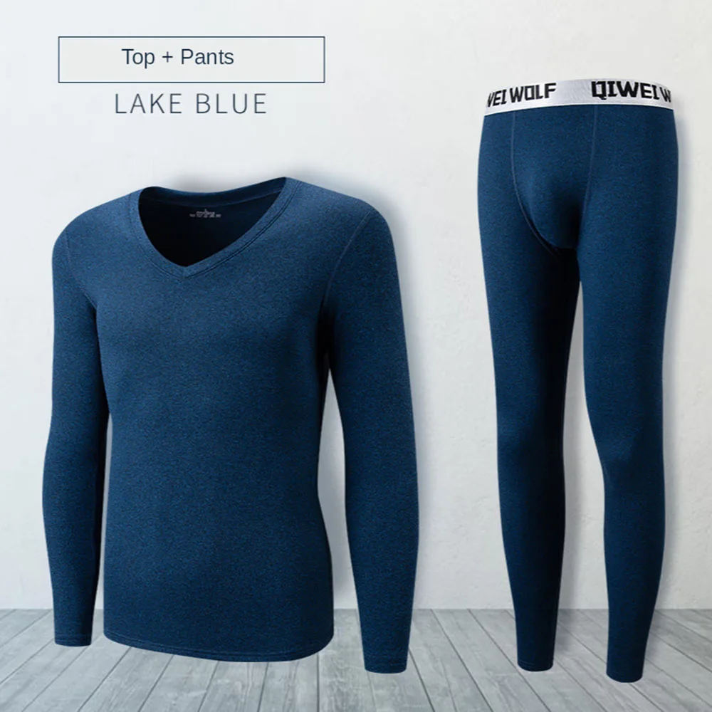 New Men's Long Johns Cationic V-neck Thermal Underwear Men's Velvet Thermal Suit Two-piece Suit
New Men's Long Johns Cationic V-neck Thermal Underwear Men's Velvet Thermal Suit Two-piece Suit