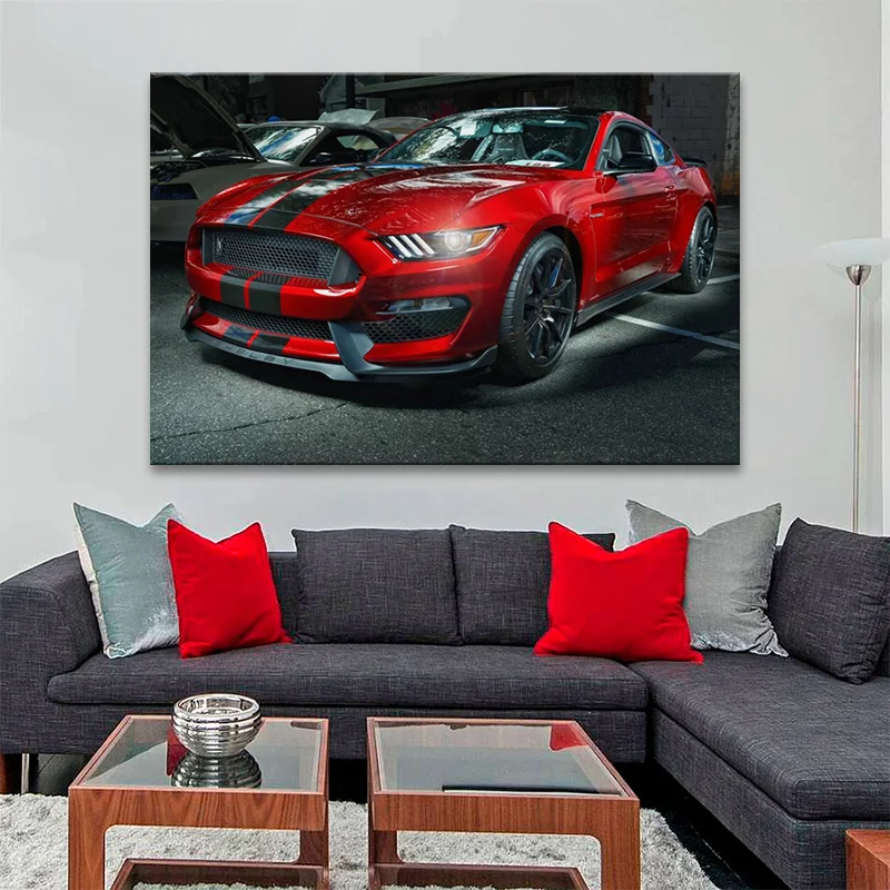 Cool red Mustang GT350 muscle sports car posters on the wall picture home living room decoration for bedroom
Cool red Mustang GT350 muscle sports car posters on the wall picture home living room decoration for bedroom