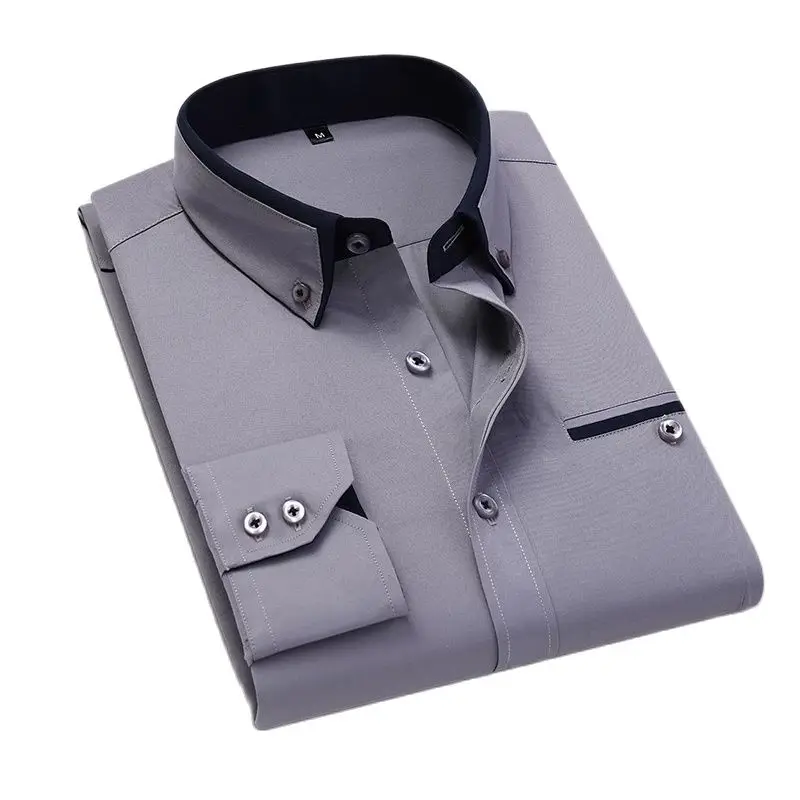 Men's Cotton Long Sleeve Shirts Summer Casual Slim Solid Color Lapel Shirts
Men's Cotton Long Sleeve Shirts Summer Casual Slim Solid Color Lapel Shirts