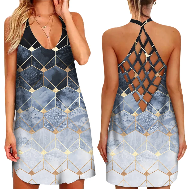 Платье-мини женское с геометрическим рисунком, повседневное свободное пляжное платье без рукавов, с перекрещивающимися лямками, пикантный ...
Платье-мини женское с геометрическим рисунком, повседневное свободное пляжное платье без рукавов, с перекрещивающимися лямками, пикантный ...