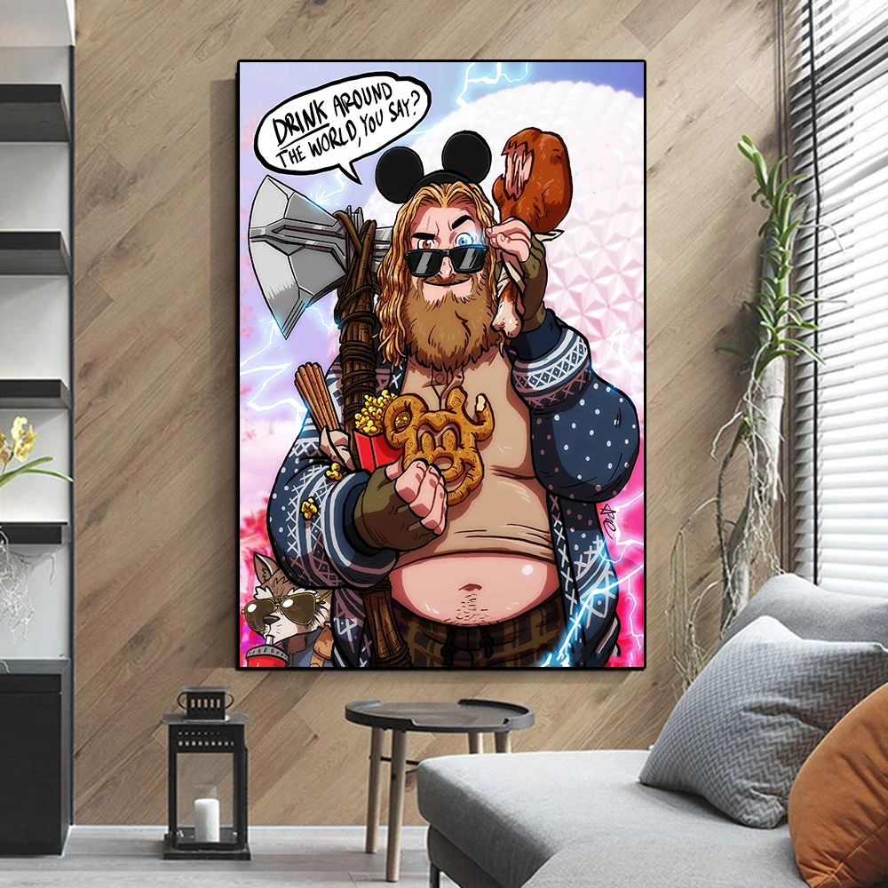 Marvel Avengers Fat Thor Drink Around The World Poster Superhero Funny Canvas Painting Wall Art Living Room Home Decoration Gift
Marvel Avengers Fat Thor Drink Around The World Poster Superhero Funny Canvas Painting Wall Art Living Room Home Decoration Gift