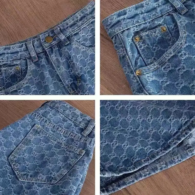 Jacquard High-Waisted Denim Shorts Women Loose Show Thin Show Long Legs New Summer Design Wide-Legged Denim Hot Pants
Jacquard High-Waisted Denim Shorts Women Loose Show Thin Show Long Legs New Summer Design Wide-Legged Denim Hot Pants