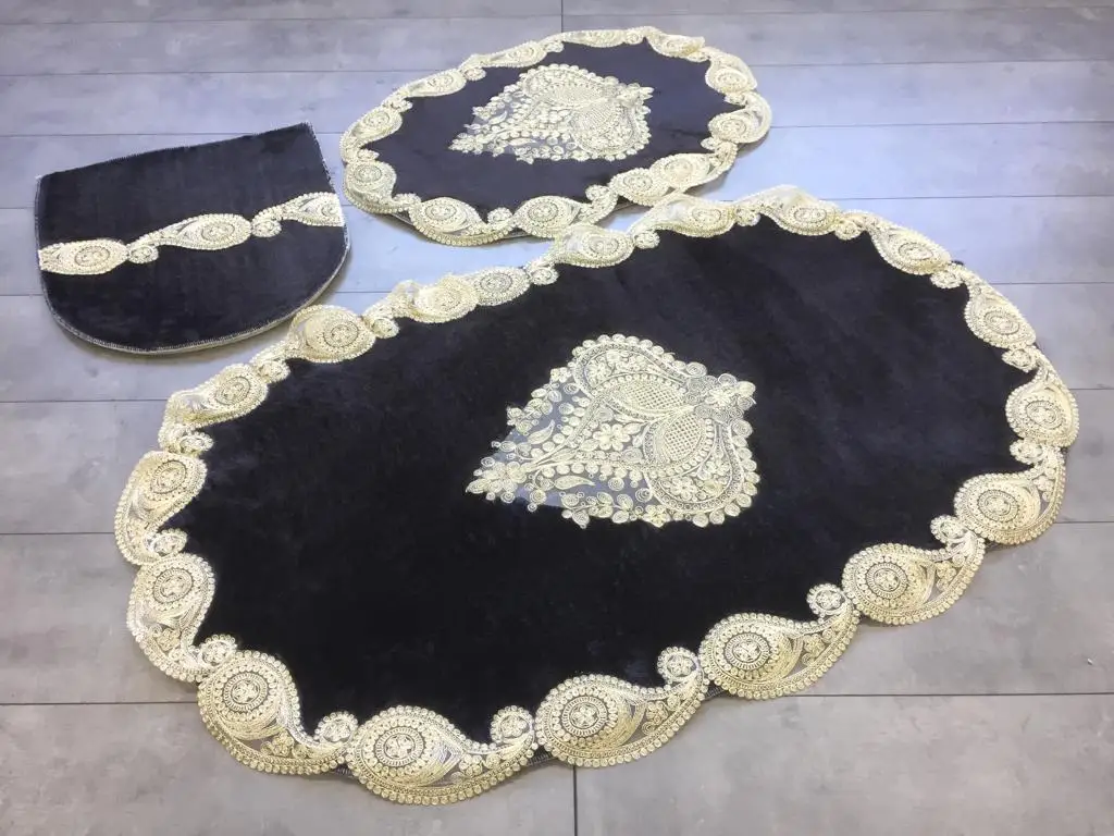 Bonny Home Shall Gold 3 Pieces Laced Plush Bath Mat Non Slip Leather Based Machine Washable French Lacy Rug Set
Bonny Home Shall Gold 3 Pieces Laced Plush Bath Mat Non Slip Leather Based Machine Washable French Lacy Rug Set